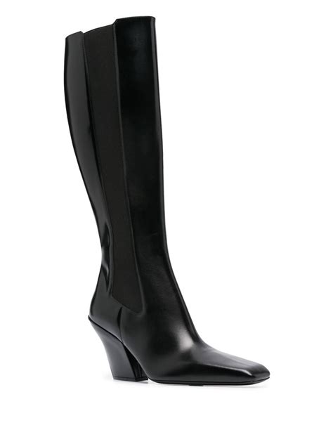 prada block heel boots.